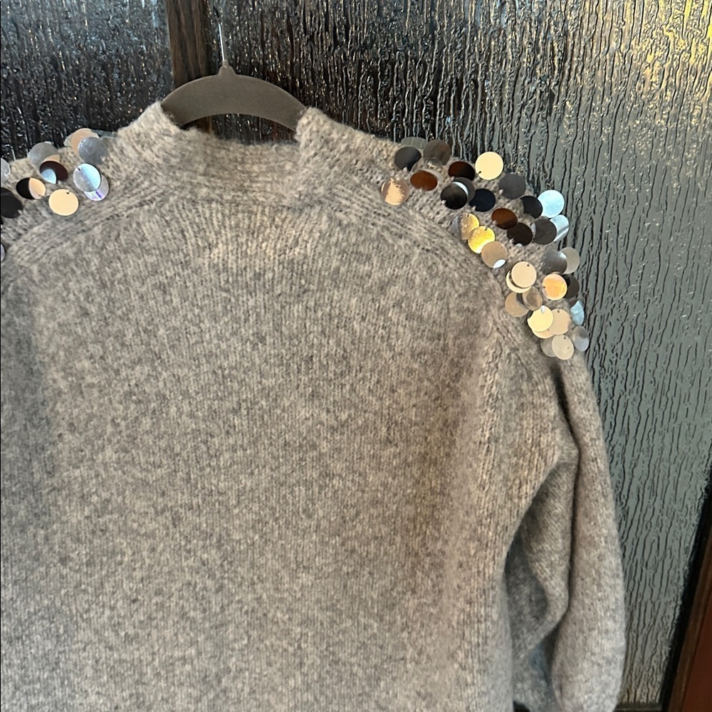 Eleven Six
Cora Sequined Shoulder Cardigan gray front pocket size M/L. NWT. - Picture 12 of 12